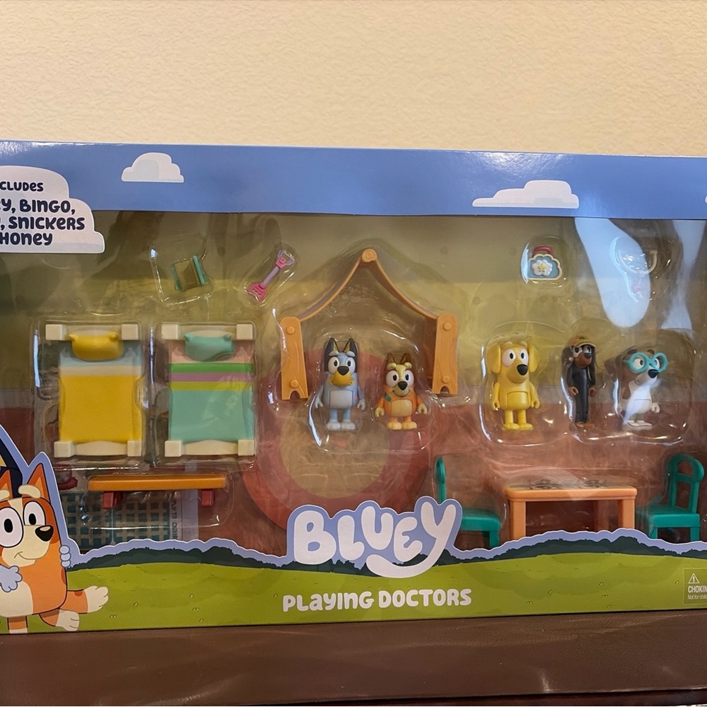 Bluey Playing Doctors Toy Set with Colorful Figures